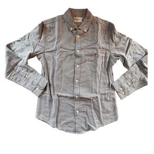 Goodfellow & Co Button Down Shirt Mens Small Blue Gingham NWT Standard Cotton